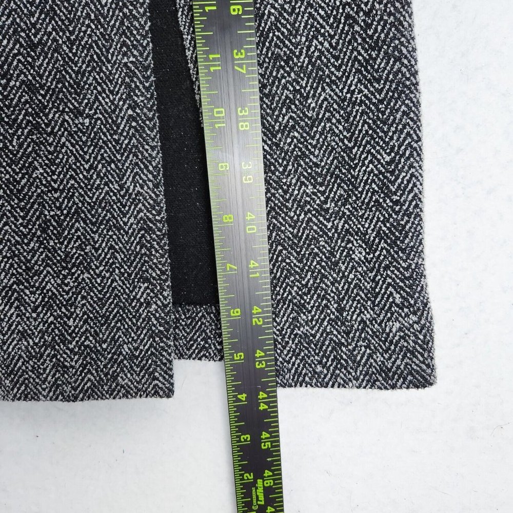 Banana Republic Dress Womens 6 Black White Herringbone Midi Sheath Long Sleeve - Picture 6 of 11